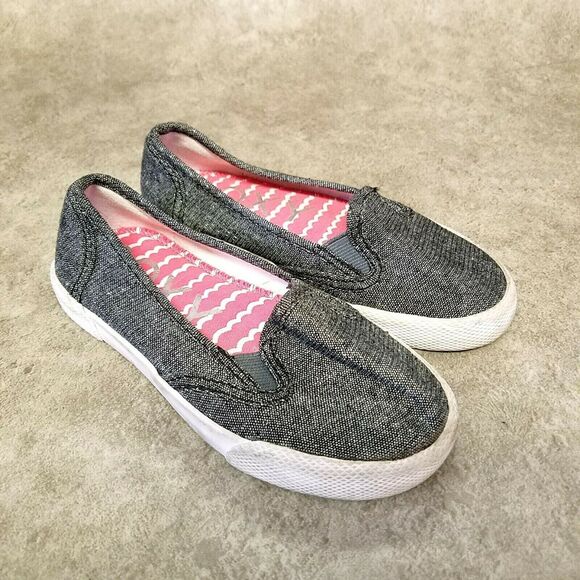 Roxy Girls   Size 11 Gray  Fabric Slip On Loafer Sneaker - Picture 1 of 10